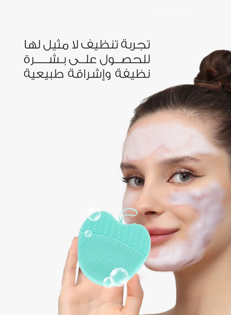 ميلا فرشاة صغيرة لتنظيف وتقشير الوجه من السيليكون - أخضر - Image 4